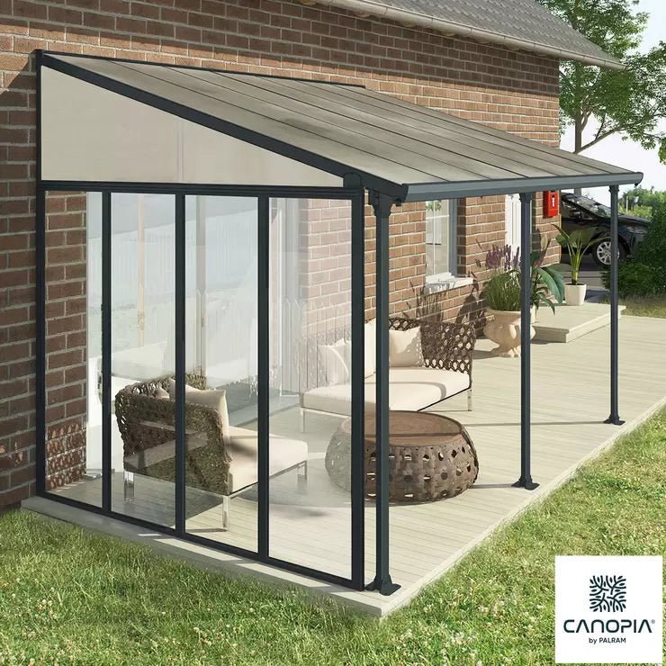 Palram Canopia Feria 3 SideWall Patio Cover, Grey