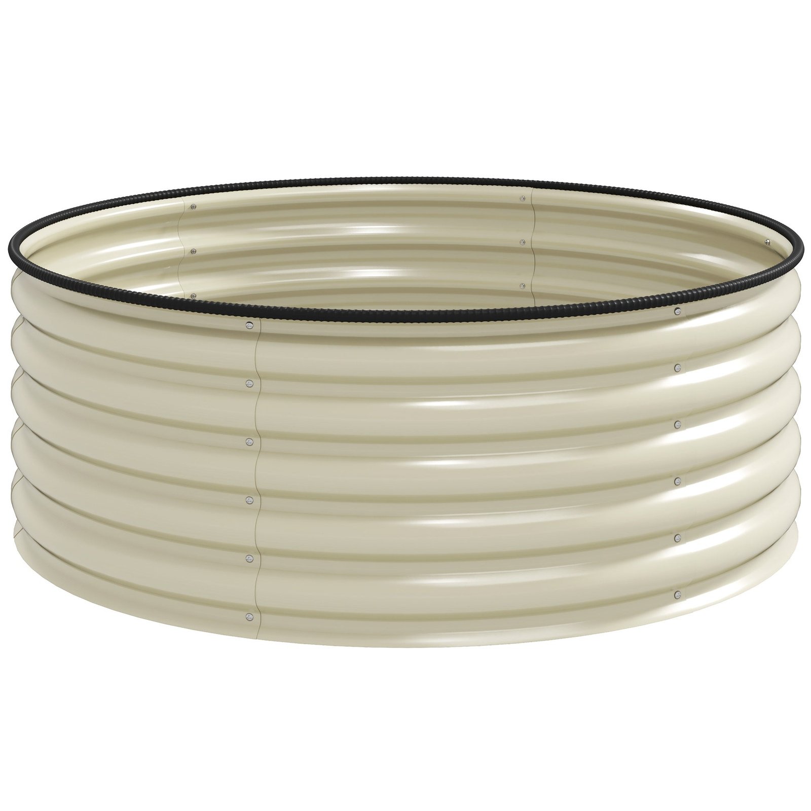 Galvanised Raised Garden Bed with Safety Edging, Outdoor Raised Planter Box with Gloves and Open Bottom, Metal Raised Bed for Flowers, Vegetables and Herbs, 120 x 120 x 43cm, Cream White - Image 12