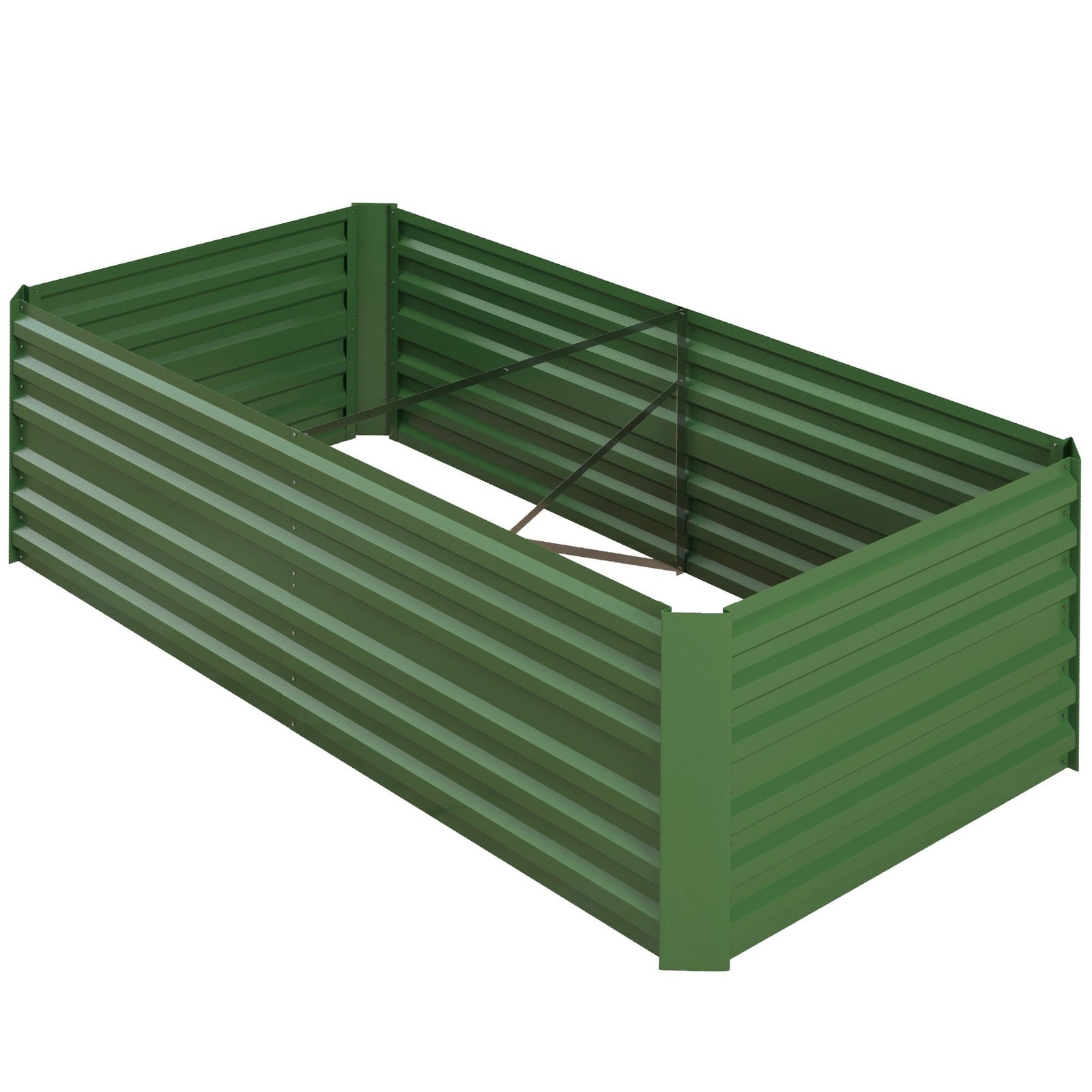 Raised Beds for Garden, Galvanised Steel Outdoor Planters with Multi-reinforced Rods for Vegetables, Plants, Flowers and Herbs, 180 x 90 x 59 cm, Green - Image 2