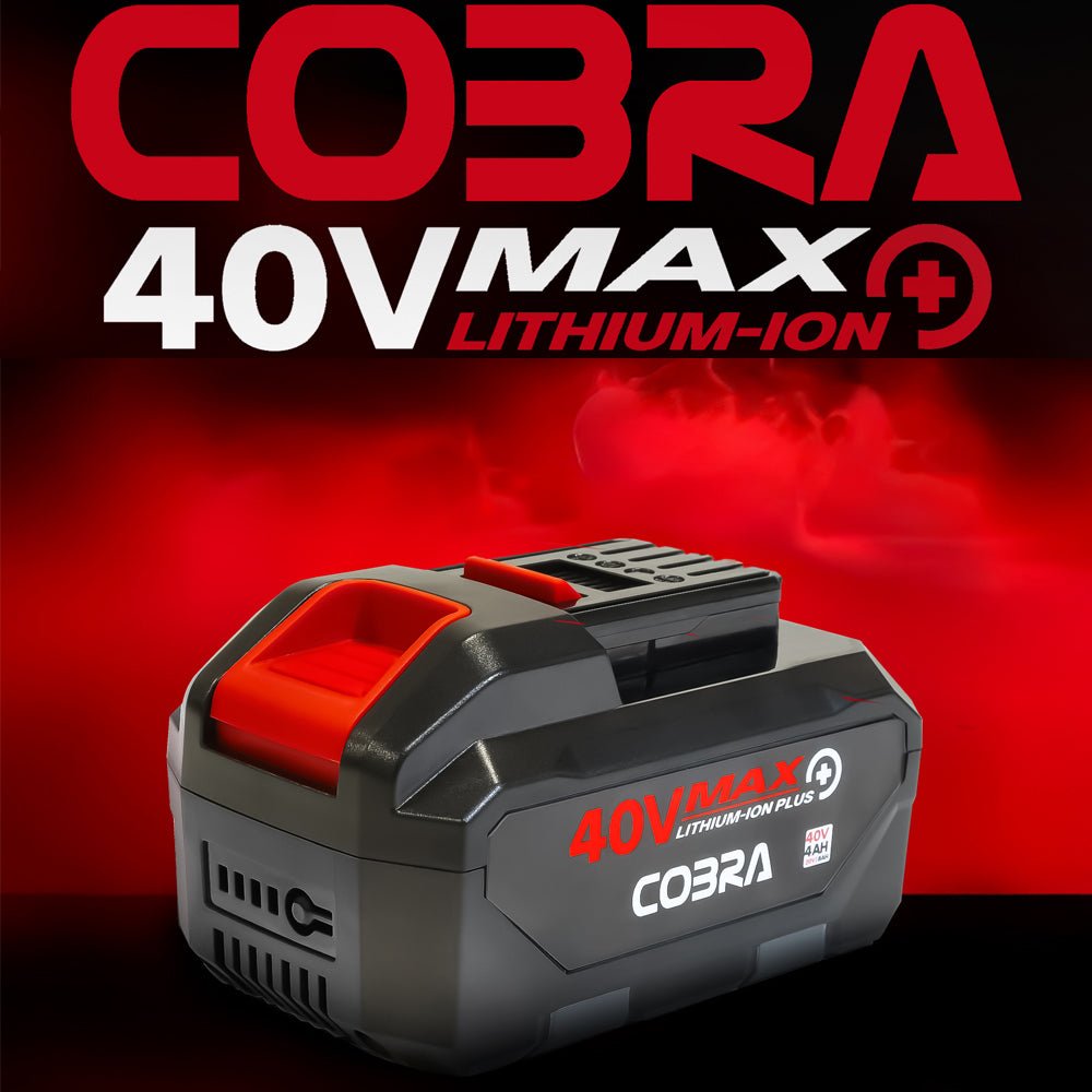 Cobra MX4140VX 41cm 40V MAX+ Lithium-Ion Push Cordless Lawn Mower (with 4Ah Battery & Charger)