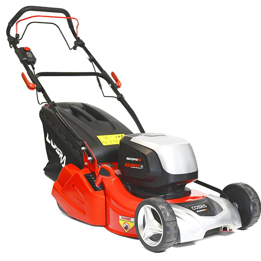 Cobra RM43SP40VX 40V MAX+ Self-Propelled Rear Roller Cordless Lawn Mower (with 2 x 40V 4Ah Battery & Fast Charger)