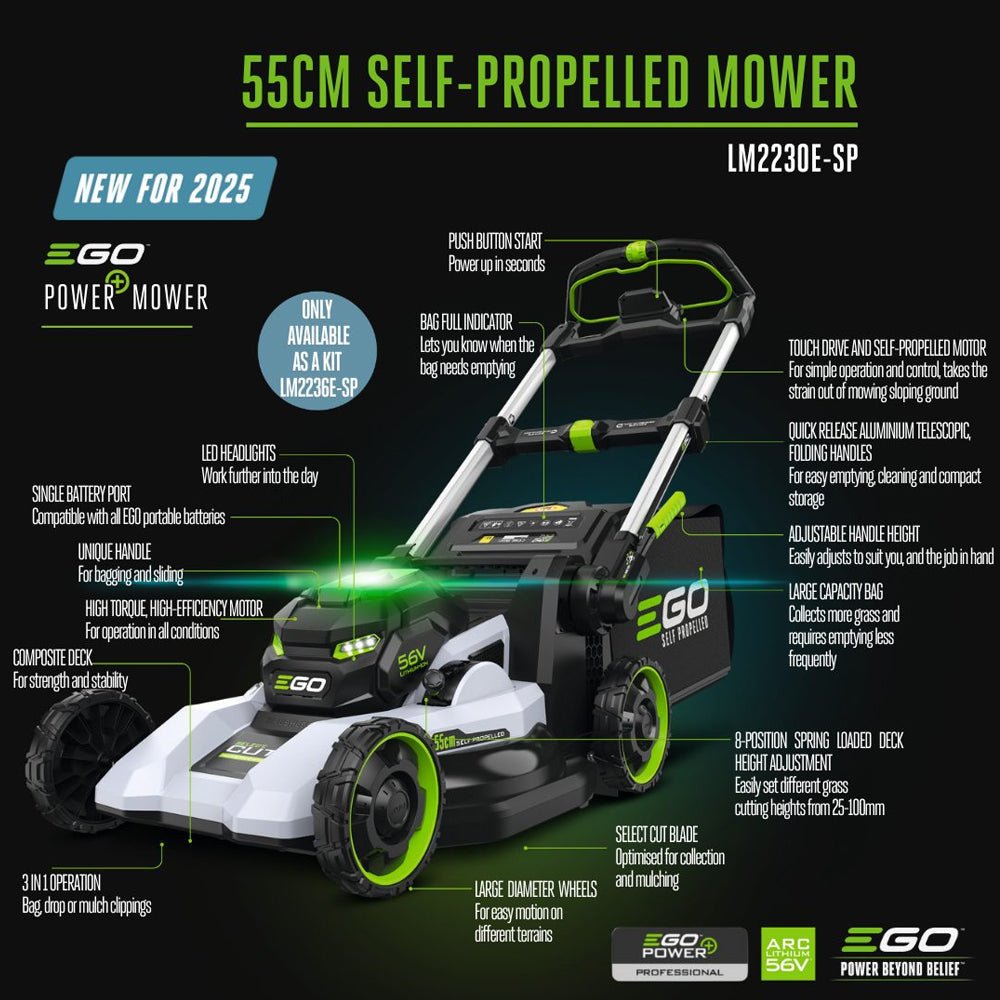 EGO Power+ LM2230E-SP 3-in-1 56V Variable Speed Cordless Lawn Mower (Bare Tool)